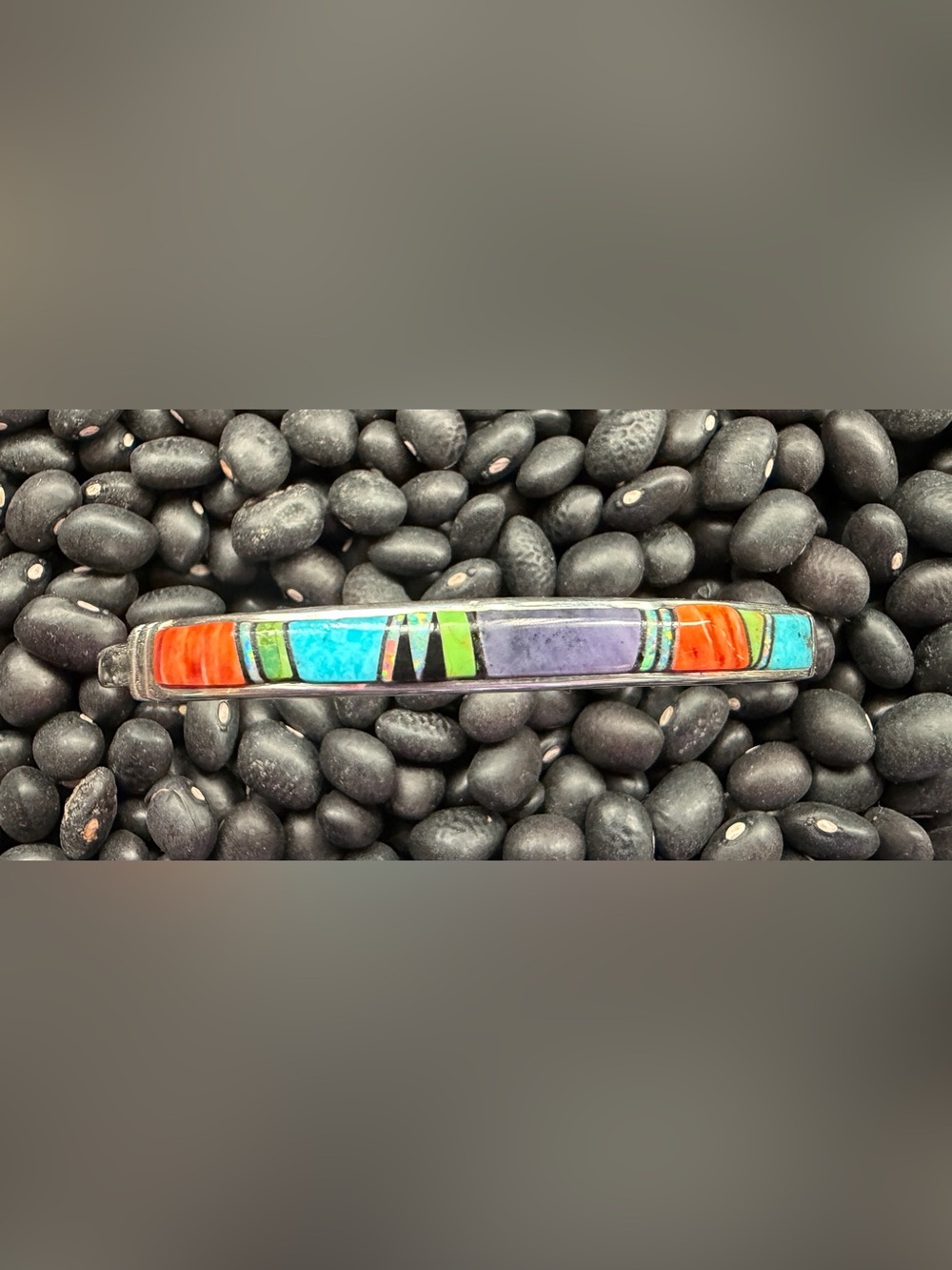 Handmade Sterling Silver Multi-Stone Inlay Cuff Bracelet